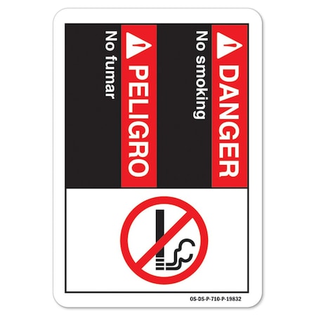 Signmission ANSI Sign, No Smoking, Bilingual Spanish, 24in X 18in Aluminum, 18" W, 24" L, Landscape OS-DS-A-1824-L-19832